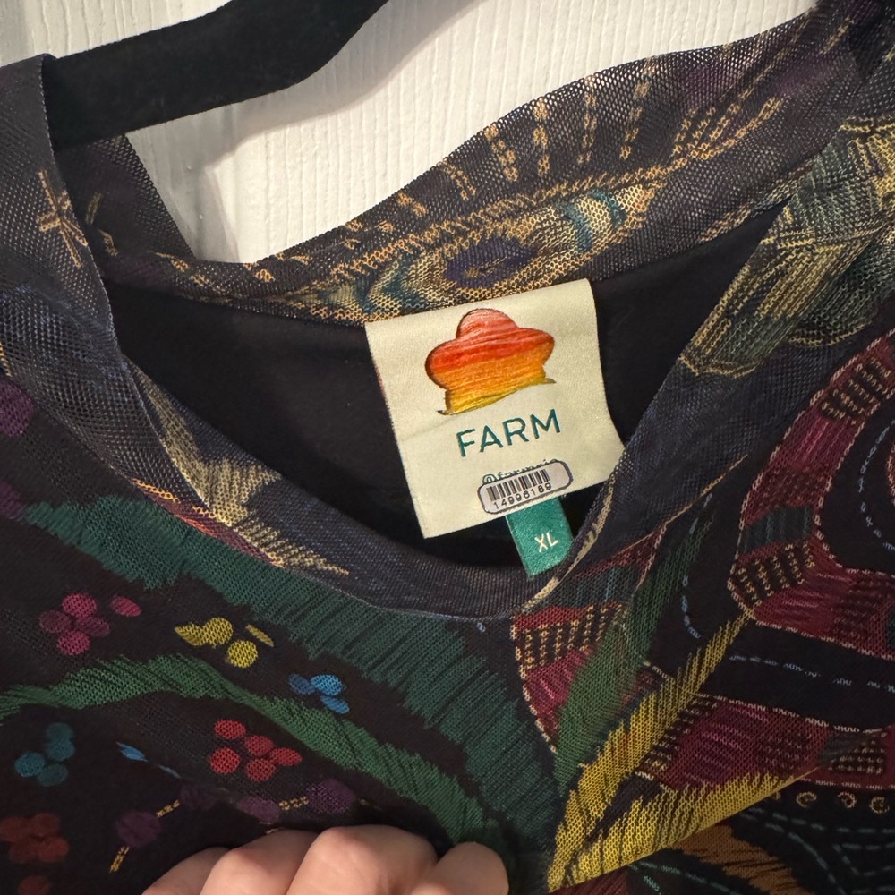 Farm Rio Colorful Patterned Long Sleeve Top - Picture 3 of 4